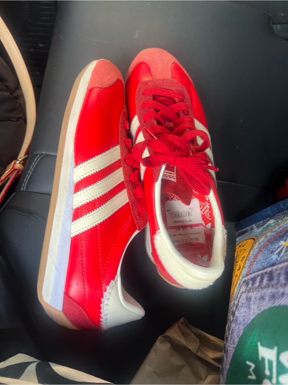 adidas Kids Red Sneakers with White Stripes